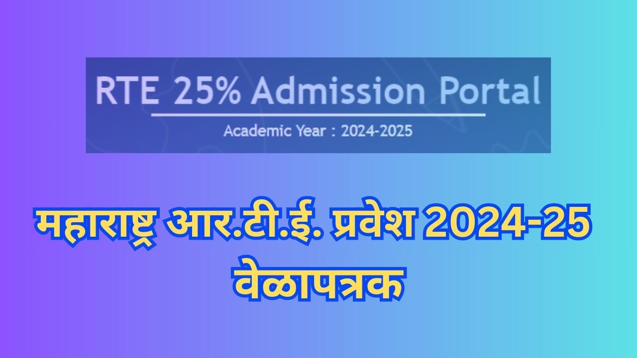 Maharashtra RTE Admission Schedule नवीन वेळापत्रक प्रसिद्ध